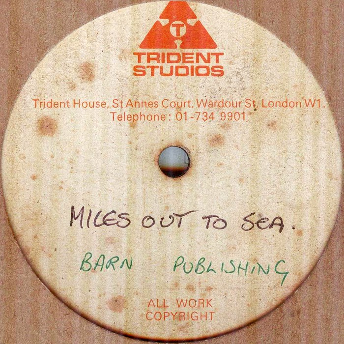 Slade Miles out Of (to) Sea UK acetate side 1