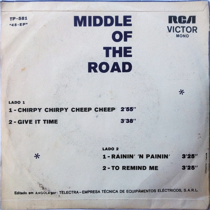 Middle Of The Road Chirpy Chirpy Cheep Cheep Angola back