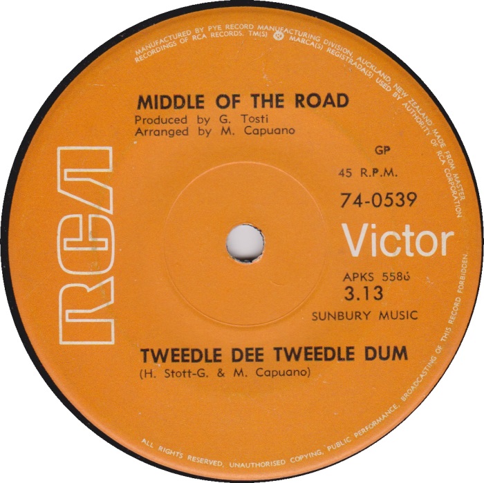Middle of the Road Tweedle Dee Tweedle Dum New Zealand side 1