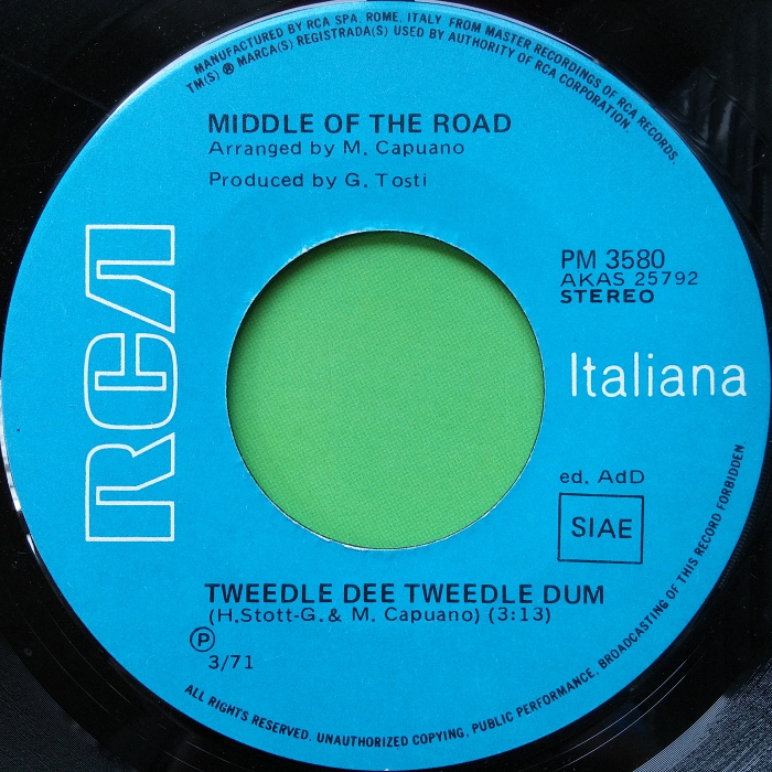 Middle of the Road Tweedle Dee Tweedle Dum Italy side 1