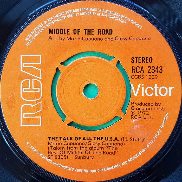 Middle Of The Road The Talk Of All The USA UK side 1