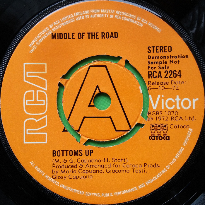 Middle of the Road Bottoms Up UK promo side 1