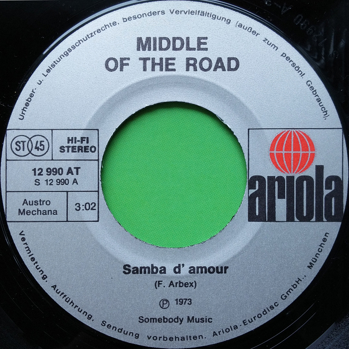 Middle of the Road Samba D'Amour Austria side 1