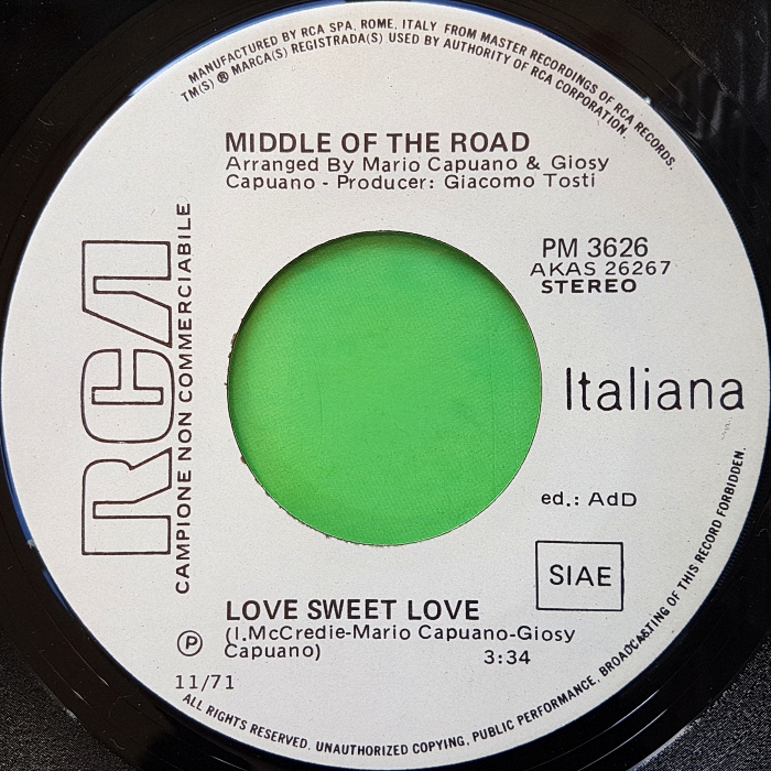 Middle Of The Road Sacramento Italy promo side 2