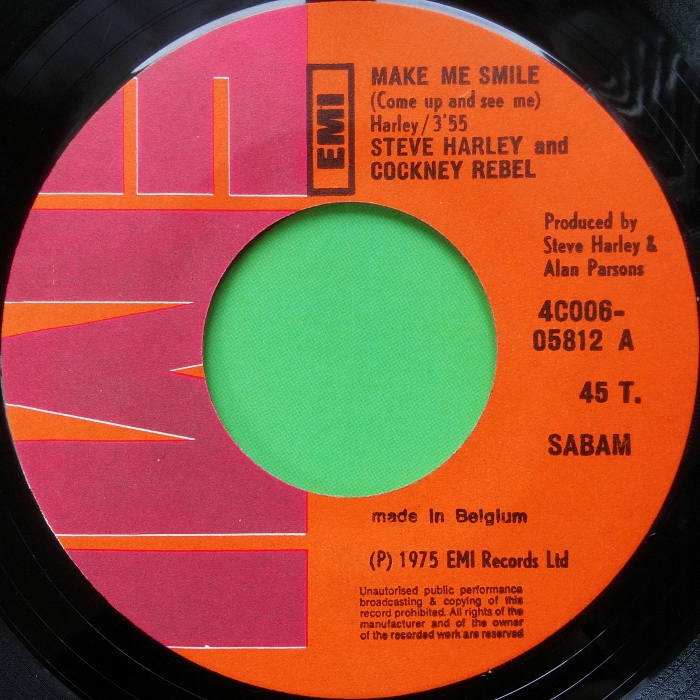 Cockney Rebel Make Me Smile Belgium side 1