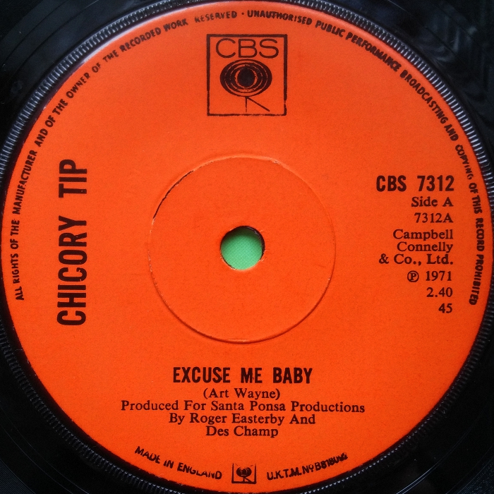 Chicory Tip Excuse Me Baby UK side 1