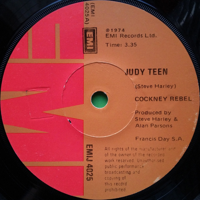 Cockney Rebel Judy Teen South Africa side 1