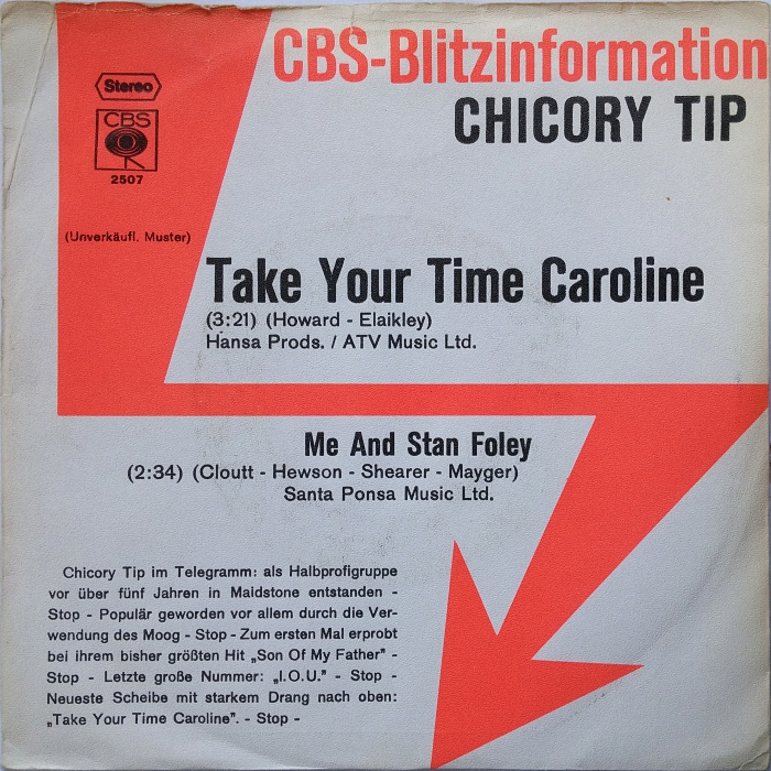Chicory Tip Take Your Time Caroline Germany promo front