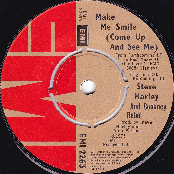 Cockney Rebel Make Me Smile UK side 1
