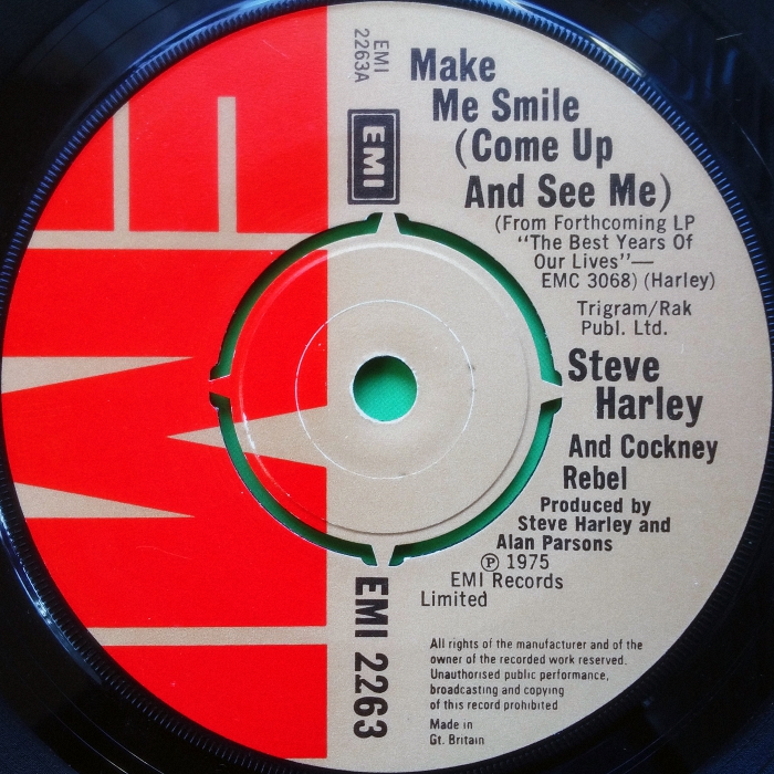 Cockney Rebel Make Me Smile UK side 1
