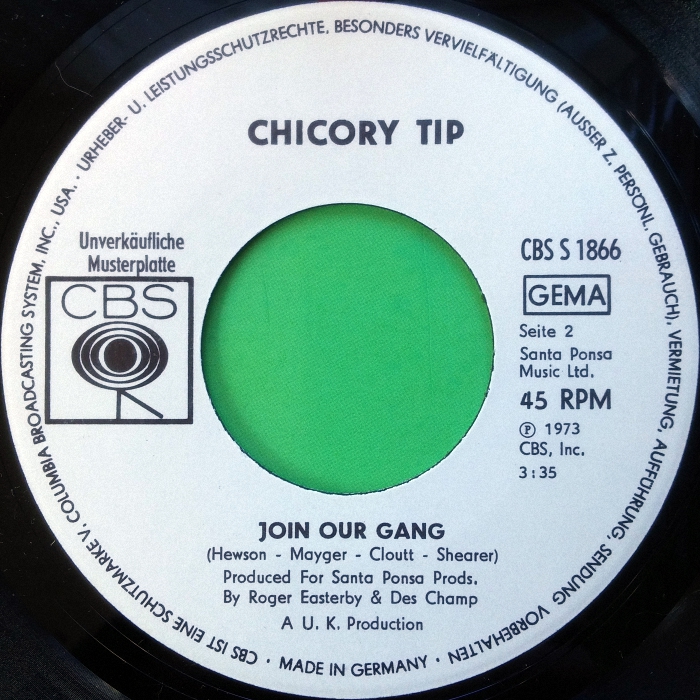 Chicory Tip I.O.U. Germany promo side 2
