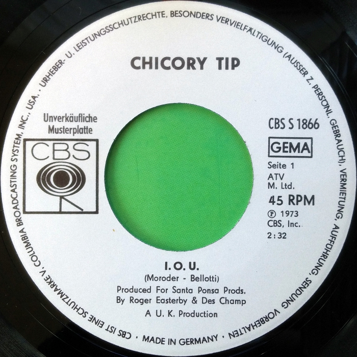 Chicory Tip I.O.U. Germany promo side 1