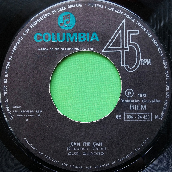 Suzi Quatro Can The Can Portugal side 1