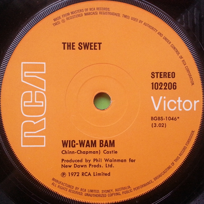 The Sweet Wig-Wam Bam Australia side 1