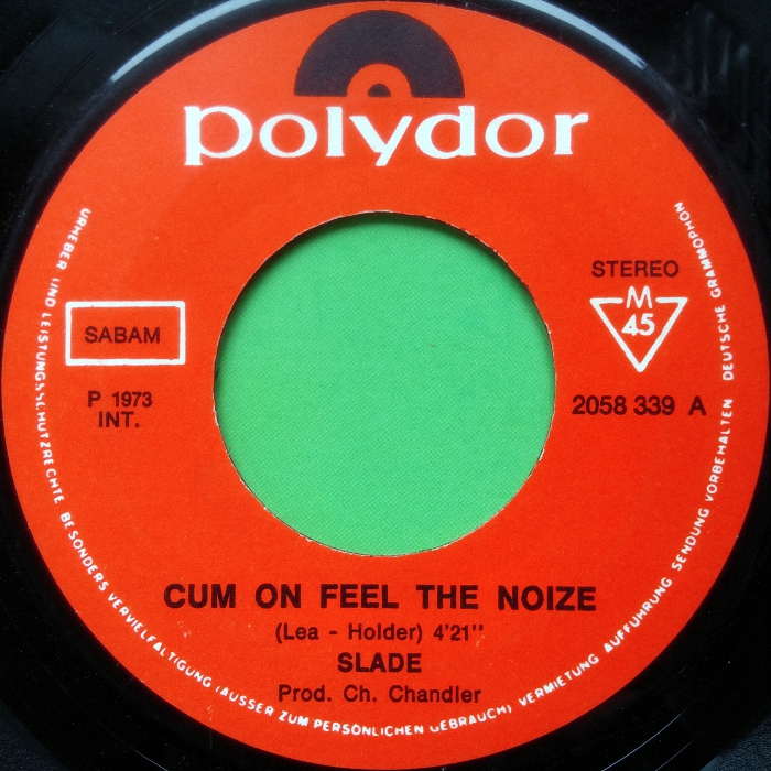 Slade Cum On Feel The Noize Belgium side 1
