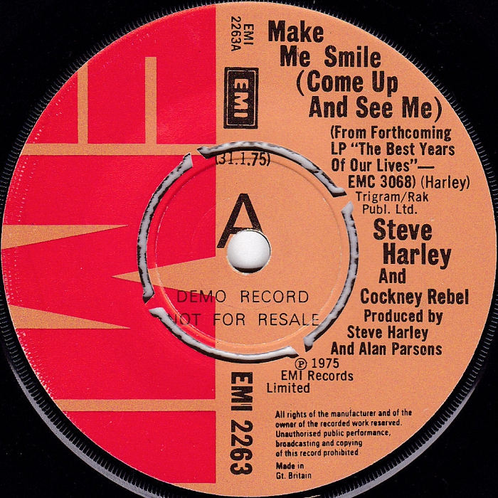 Cockney Rebel Make Me Smile UK side 1