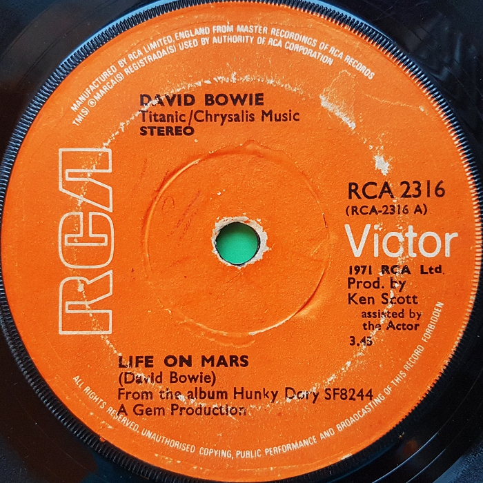David Bowie Life On Mars Ireland side 1
