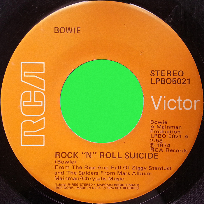 David Bowie Rock N Roll Suicide UK side 1