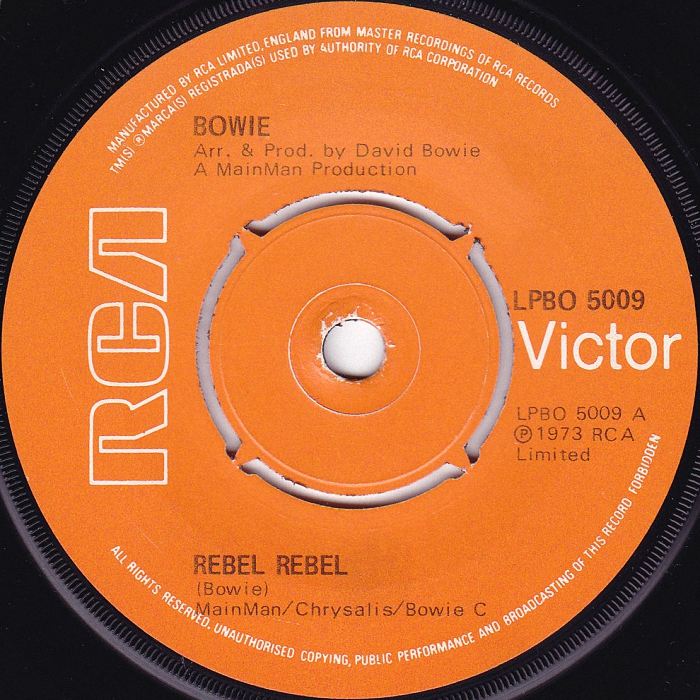 David Bowie Rebel Rebel UK side 1