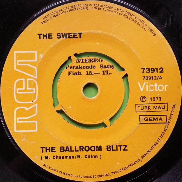 The Sweet The Ballroom Blitz Turkey side 1