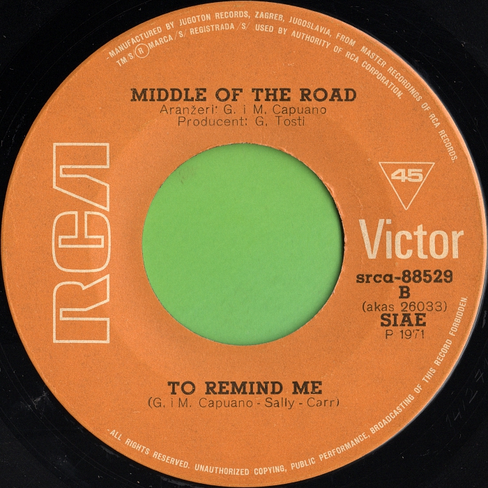 Middle of the Road Soley Soley Yugoslavia side 2